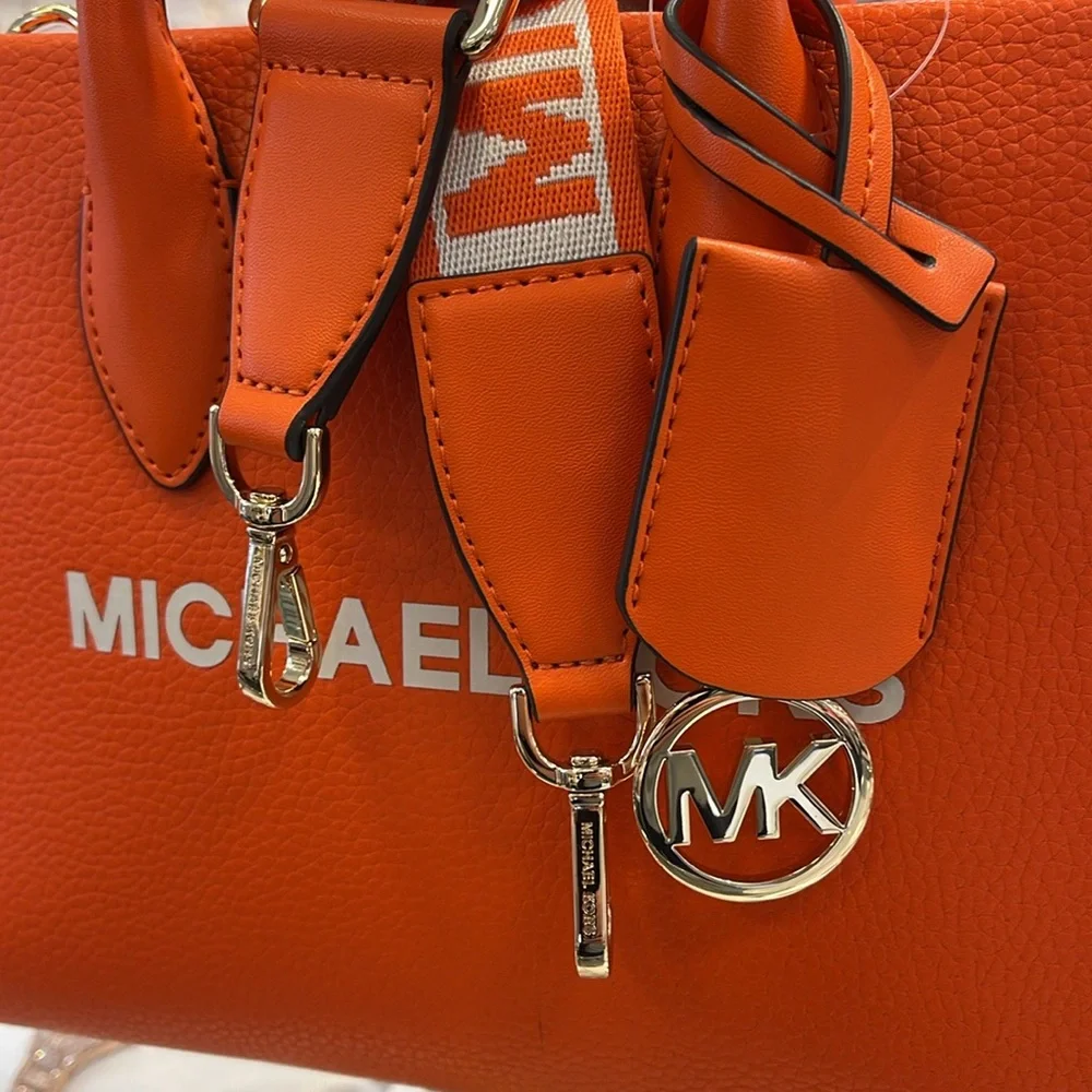 MICHAEL KORS
Mirella Small Pebbled Leather Crossbody Bag Tote 
Poppy 
NWT - Picture 2 of 16